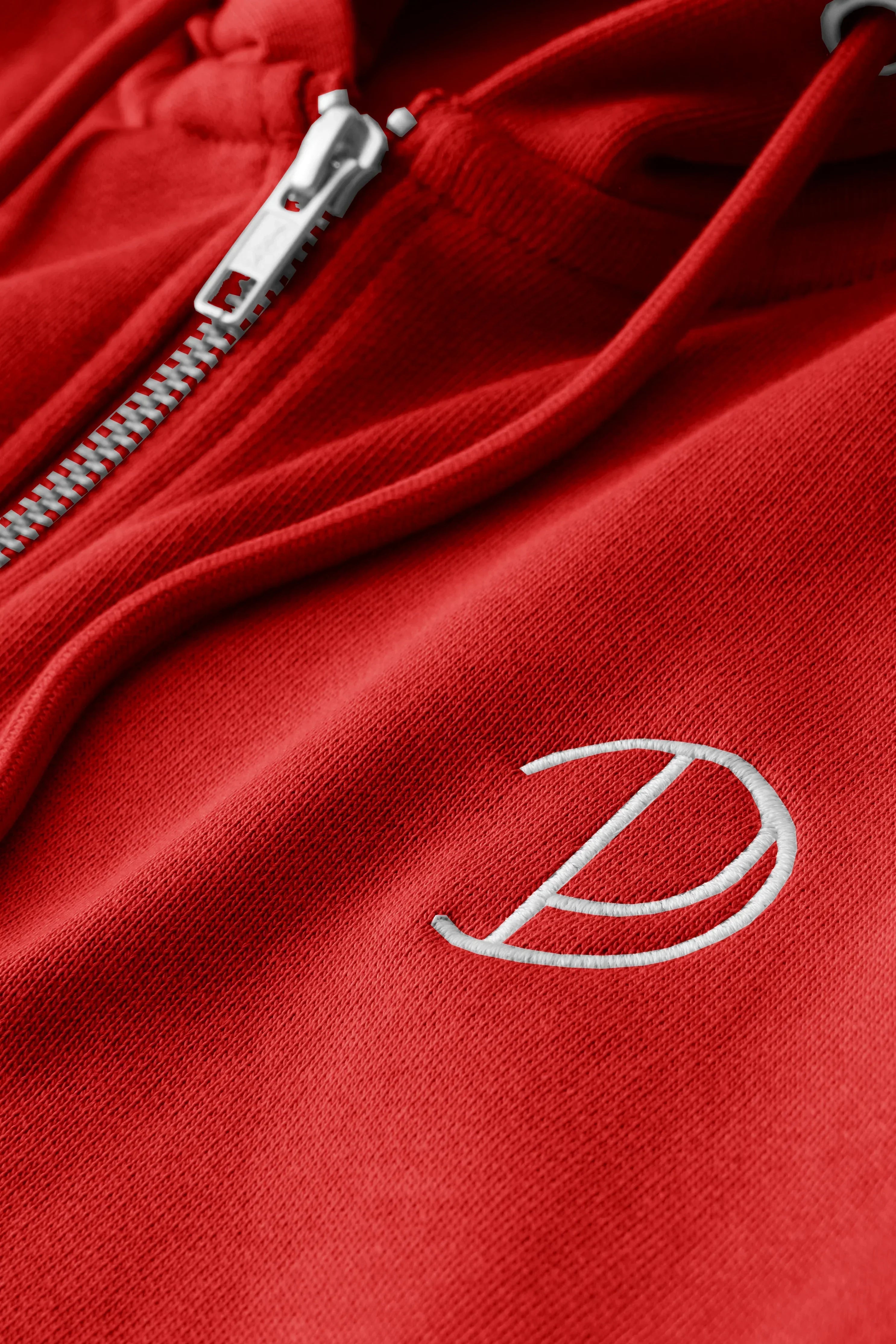 Embroidered P Zip-Up Hoodie