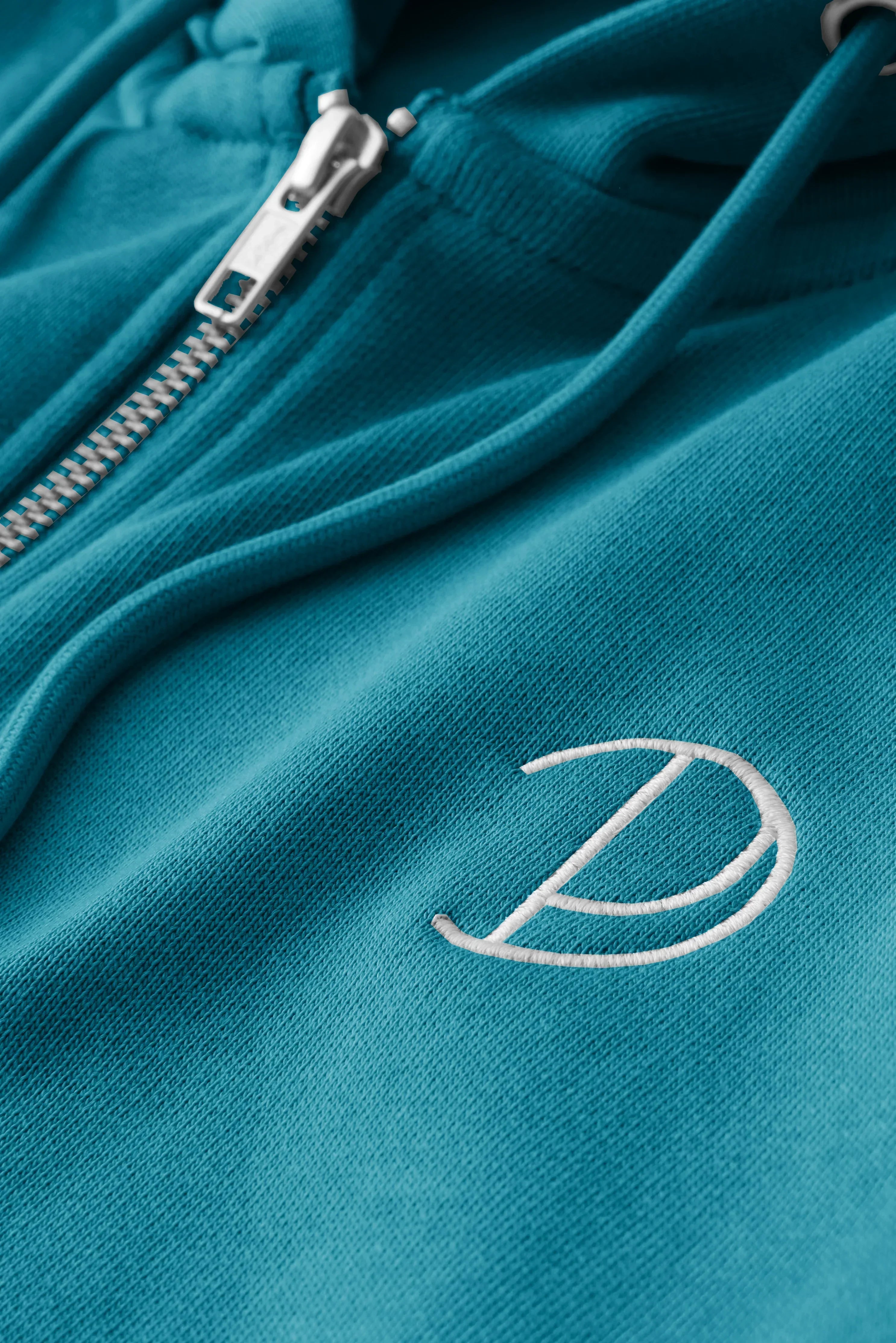 Embroidered P Zip-Up Hoodie